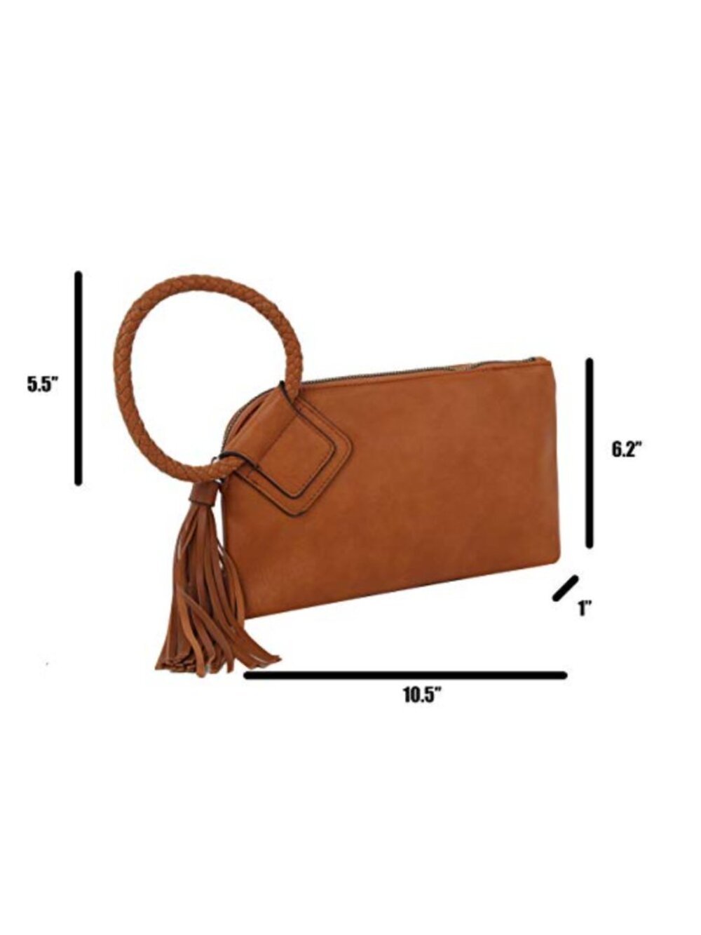 Vegan Faux Leather Wristlet Clutch Wallet with Card Slots Evening Bag - Picture 2 of 6